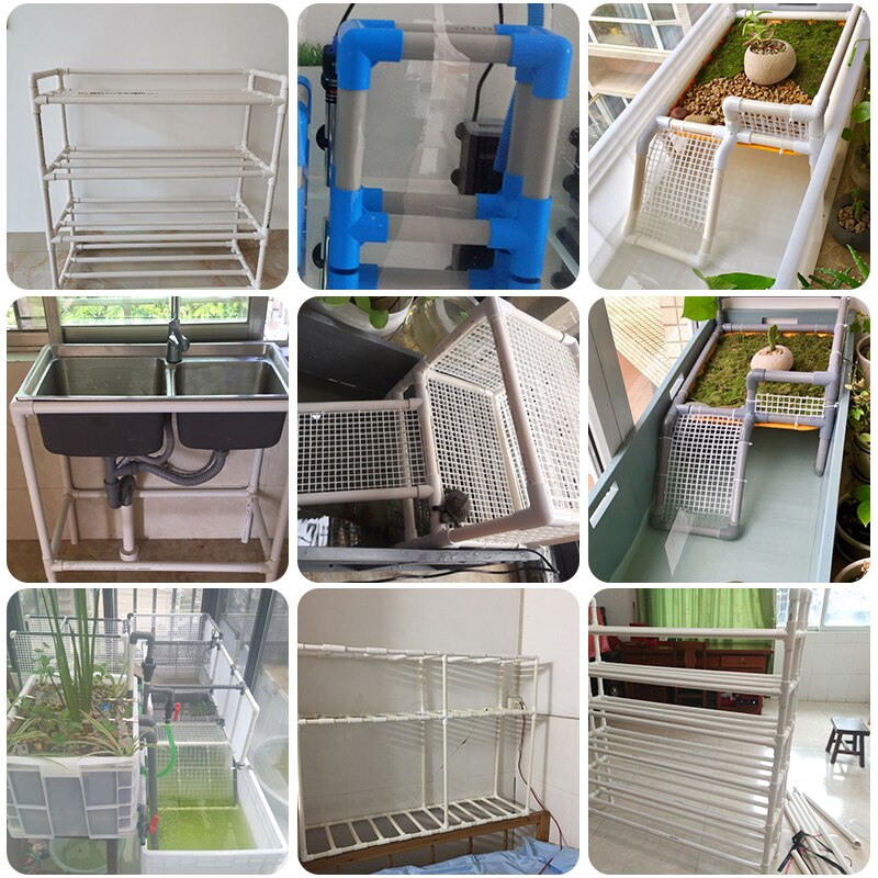 1Pc 20~50mm Grey PVC Pipe Connector 3/4/5/6-Ways Three Dimensional Joint, Aquarium Garden Watering Irrigation Water Tube Joint
