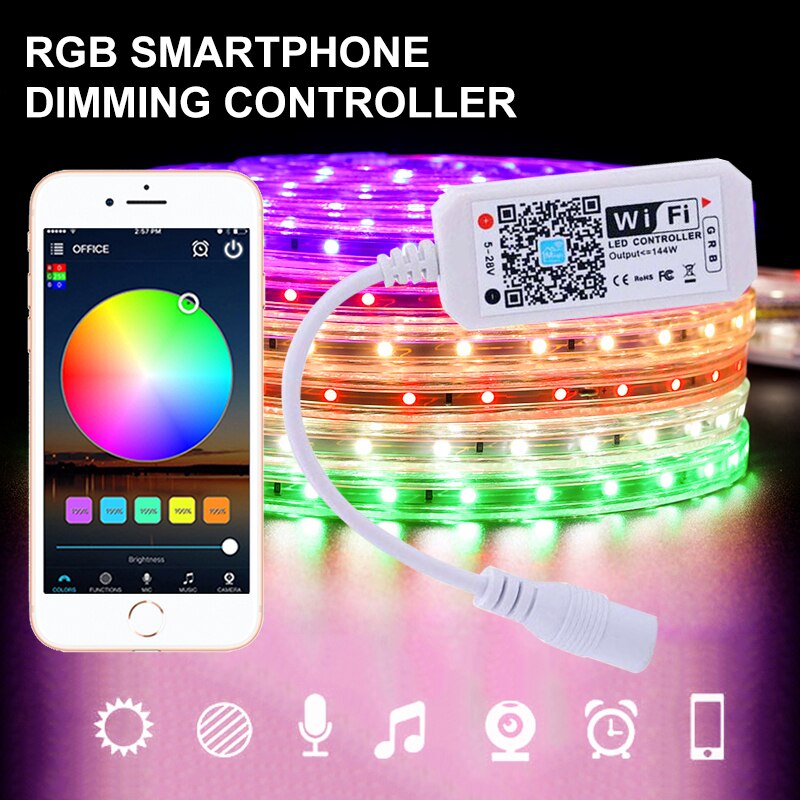 Smart WiFi Controller LED Strip RGB Color Changing Wireless Remote Control Music Compatible with Voice Command Control