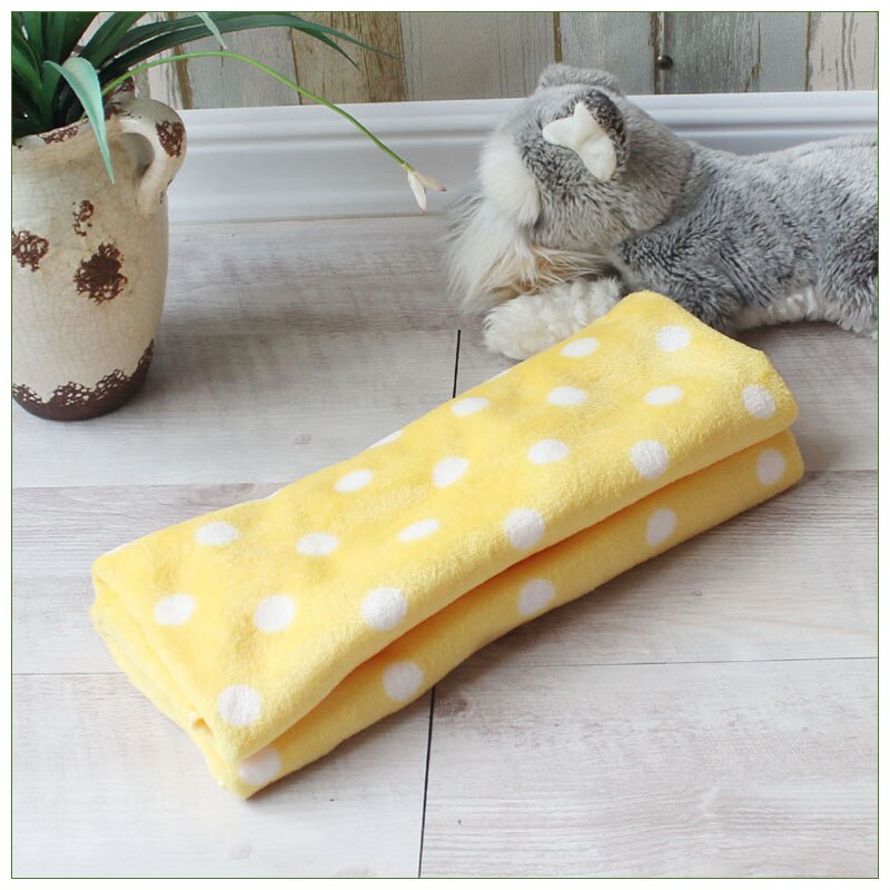 Zachte Huisdier Deken Warm Hond Kat Mat Fleece Pet Puppy Deken Handdoek Kleine Medium Grote Honden Katten Slapen Sofa Cover dierbenodigdheden: Yellow dot / 70x50cm