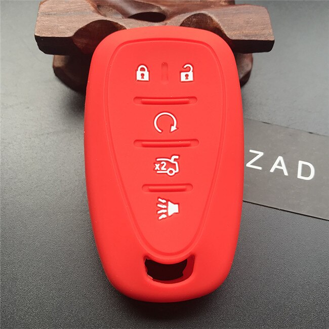 ZAD Silicone Car Key Cover Case For Chevrolet Cruze Malibu XL Camaro 5 button Smart Remote Key Case Jacket FOB: Red