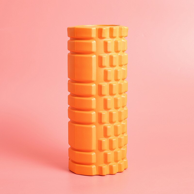 Foam Yoga Column Shaft Relaxing Muscle Wolf Tooth Stick Massage Roller Thin Calf Useful Product Fascia Fitness Equipment Roller: Orange Tire Pattern 33cm