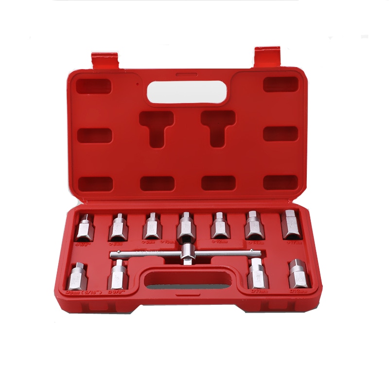 Conjunto de escorredor de óleo quadrilateral e hex, 12 peças, conjunto para substituição, dreno de óleo, plug, ferramenta de reparo de carros, ferramentas automotivas
