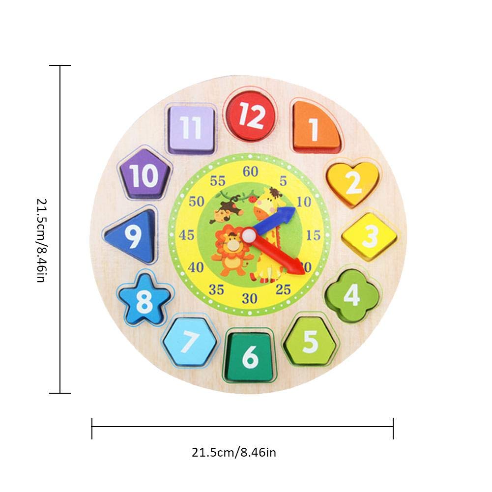 2020 nowy 1 sztuk zabawkowy zegar numery kształty sortowanie bloki drewniane edukacyjne dla dzieci dzieci: Default Title