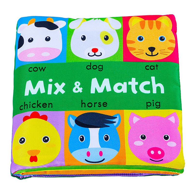 Cartoon Dier Gezicht Bijpassende Doek Boek Gescheurd Baby Stereo Doek Boek Montessori Early Onderwijs Peuter Boeken: Farm