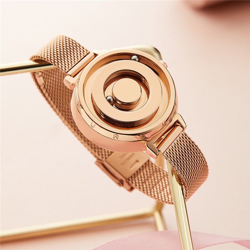 Magnetische Gouden Horloge Eutour Luxe Dames Horloge Quartz Vrouw Horloge Rvs Polshorloge Mode Vrouwelijke Klok