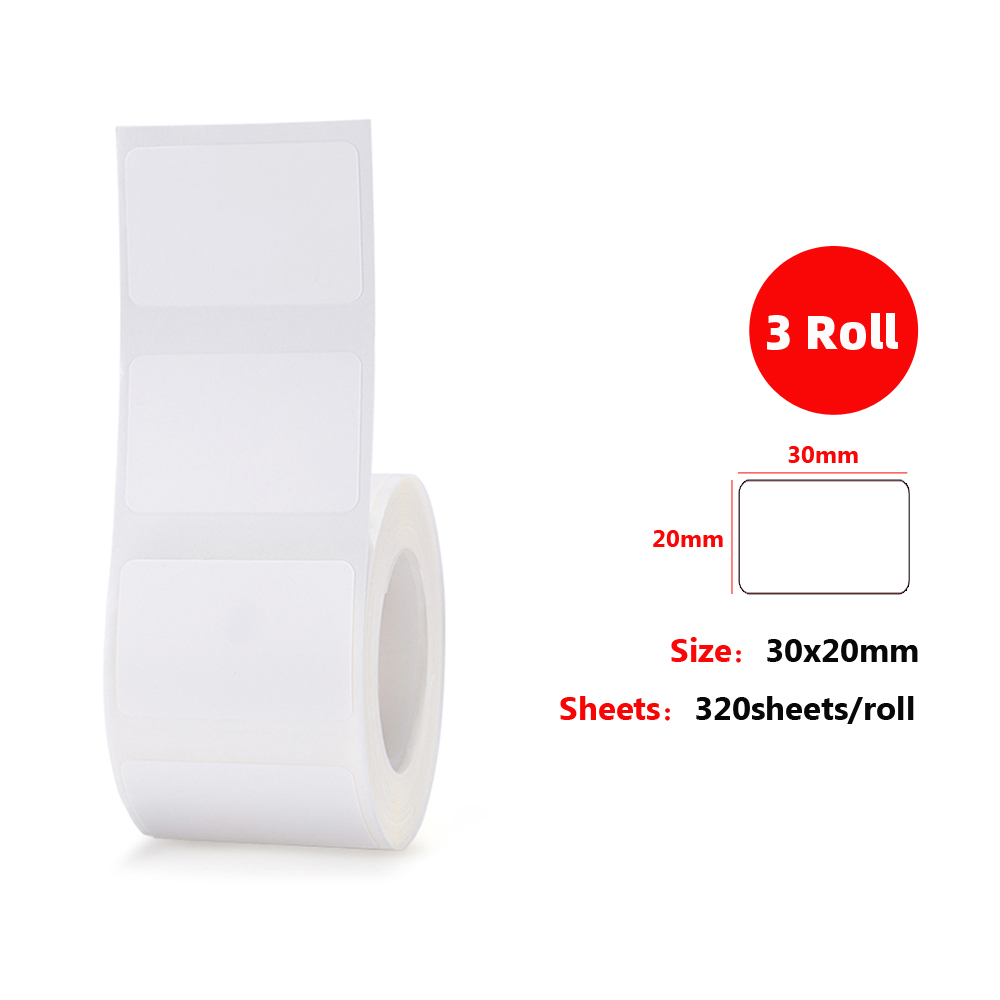3 rolle Thermo Druck Papier Selbst-Klebstoff Papier Barcode Preis Größe Name Etikett Papier für Niimbot B3S/B11/B21 Thermische Drucker: 30x20 3 Rollen