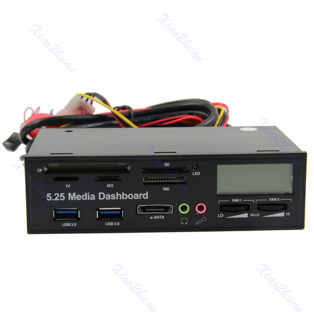 Panel frontal para tablero de instrumentos multimedia, USB 3,0, todo en 1, 5,25 ", multifunción, lector de tarjetas,
