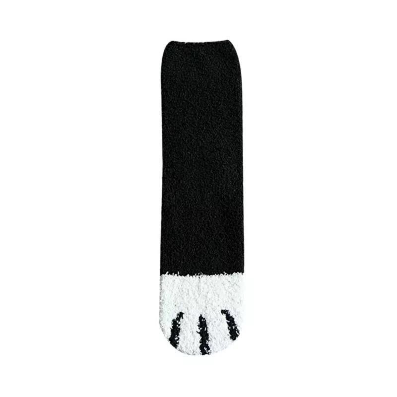 Fluffy Warm Sock Animal Claws Coral Velvet Socks Winter Kawaii Thick Socks Striped Cartoon Women Short Cute Sock Cat Winter: E