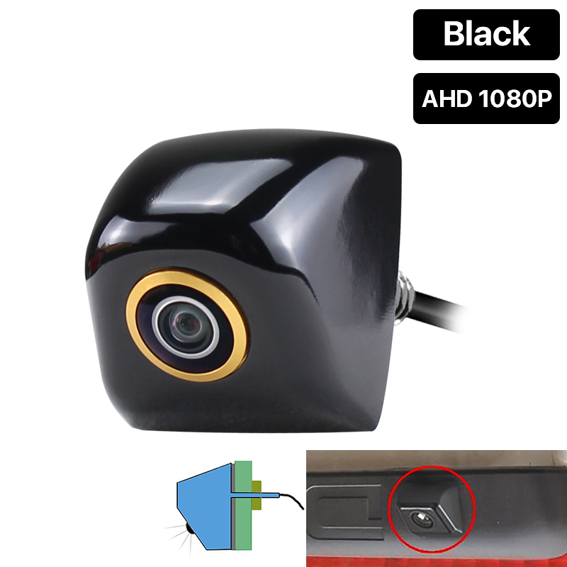 Greenyi Gouden Lens Hd 720/1080P Ondersteboven Installeren Voertuig Reverse Backup Parkeergelegenheid Camera Voor Android Dvd ahd Monitor: Black 1080P