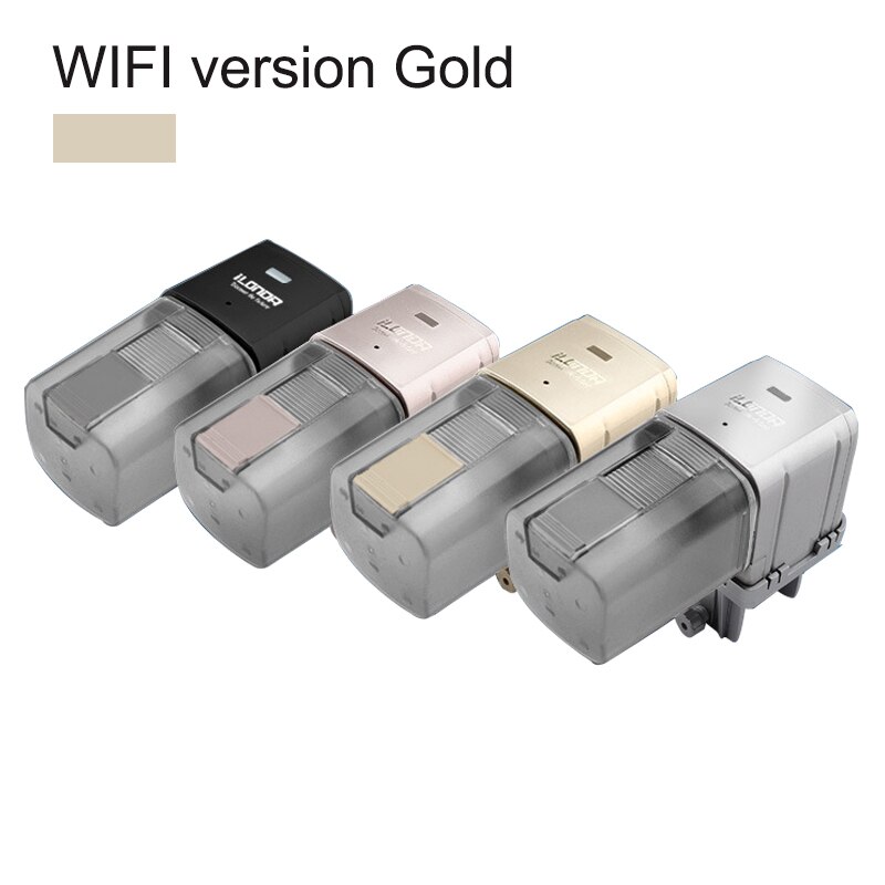 Wifi Wireless Intelligent Remote Control Fish Tank Food Dispenser Aquarium Fish Feeder: WIfi Gold