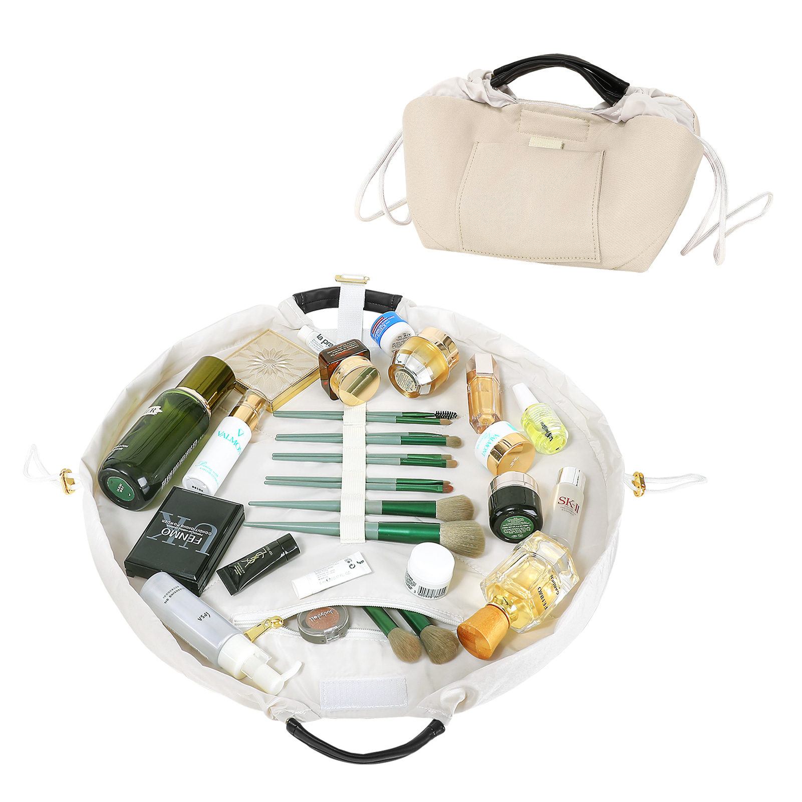 Kosmetik machen-hoch Tasche Veranstalter Toiletten artikel Kordel zug Tasche für Reise tragbare Aufbewahrung tasche ziehen Sie sterben Schnalle zufällig: Licht Gelb