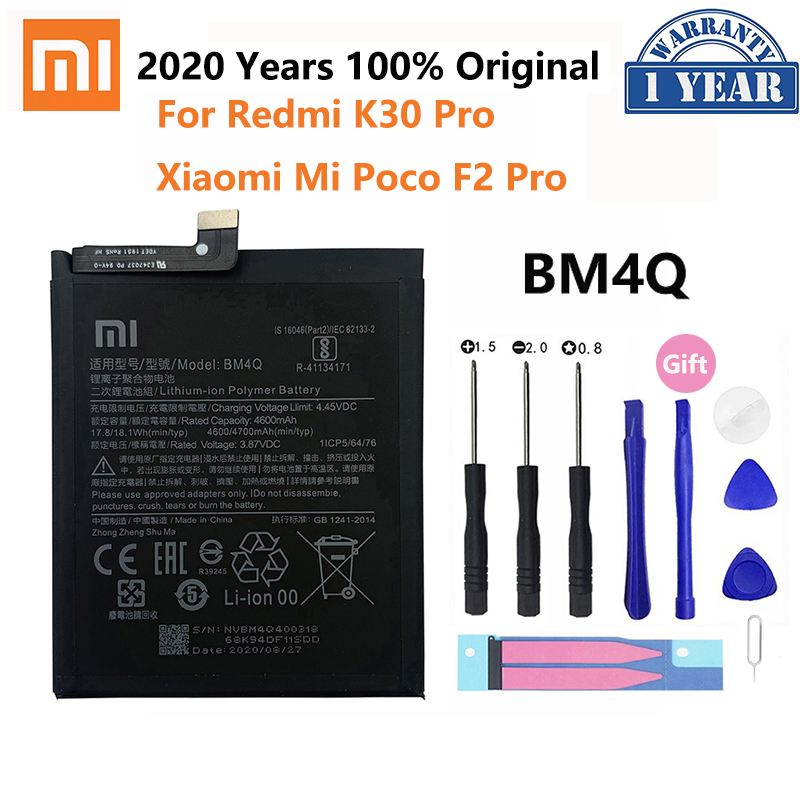 100% Original XIAO MI BM4P BM4U BM4Q Phone Battery For Xiaomi Redmi K30 Pro K30Pro Supreme Version Poco F2 Pro Batteries Bateria: BM4Q Redmi K30 Pro