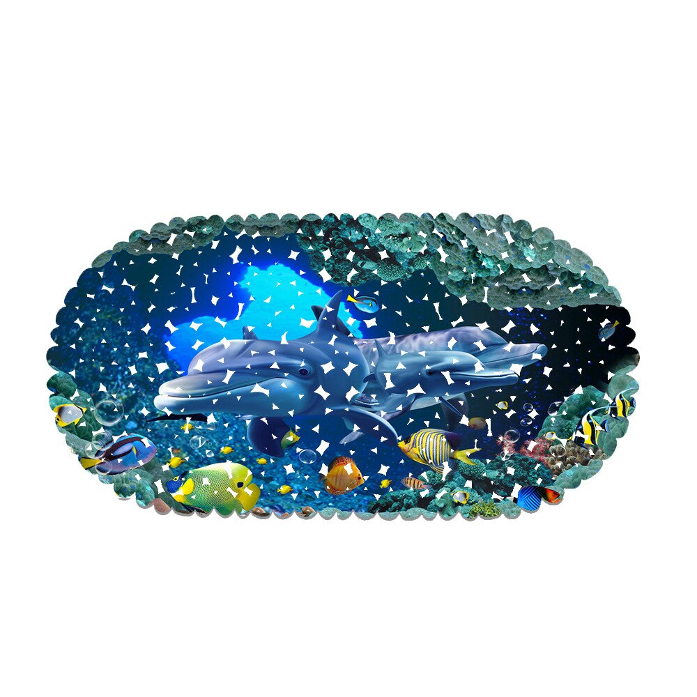 Turtle Underwater World Ocean Bath Mat PVC Anti Slip Douche Bathroom Mat Shower Pad Kitchen Carpets Home Decoration: A6