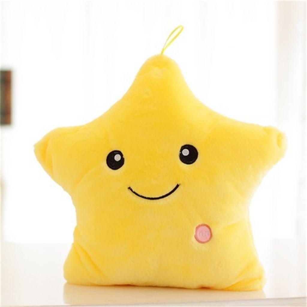 Juguetes coloridos con forma de estrella, almohada luminosa led brillante, almohada suave para el cuerpo, almohada para sonreír, san valentín  k15