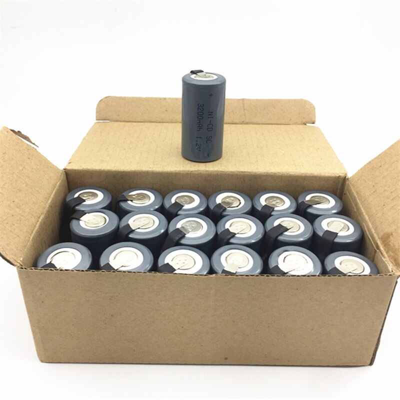 12PCS 3200mah rechargeable battery sub c battery SC 3200mah 1.2v battery replacement 1.2 v with tab