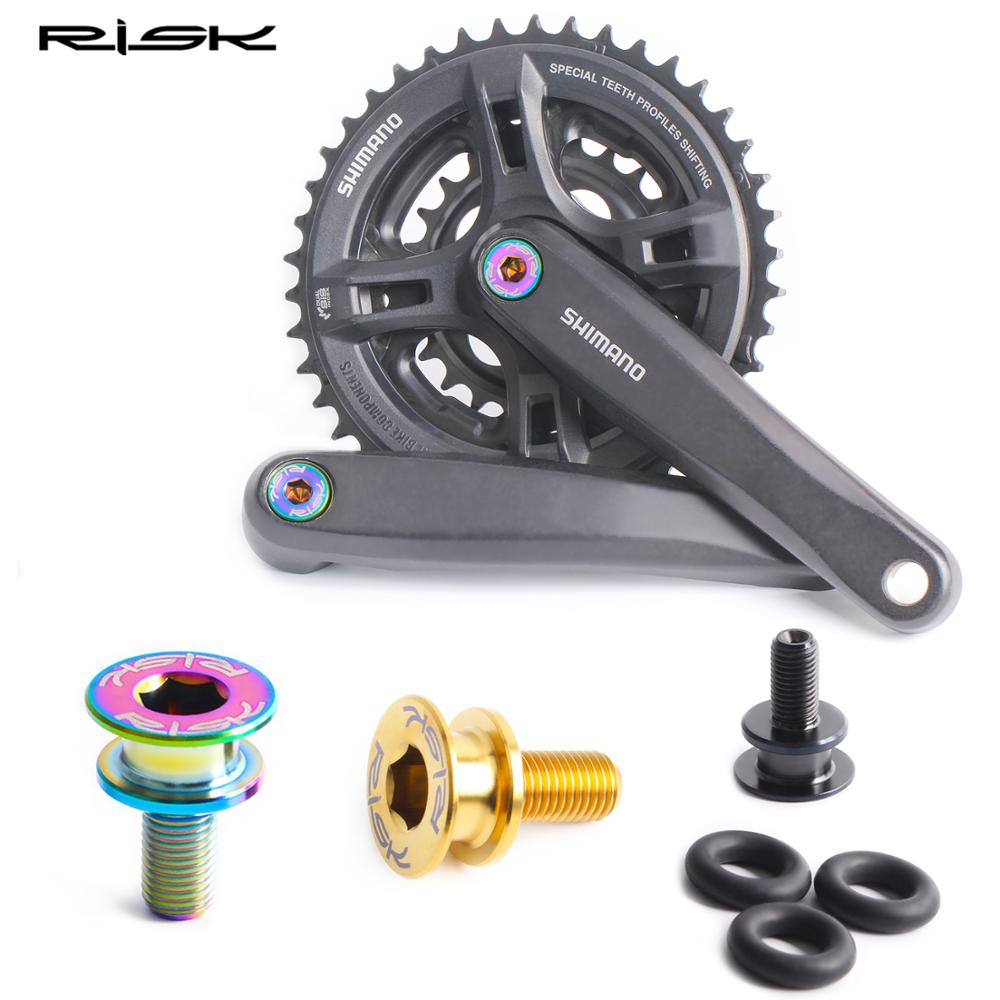 RISK Titanium Alloy M8*15 mm MTB Bike Bottom Bracket Bolts Waterproof Bicycle Bottom Bracket Crank Fixed Bolts for Brompton
