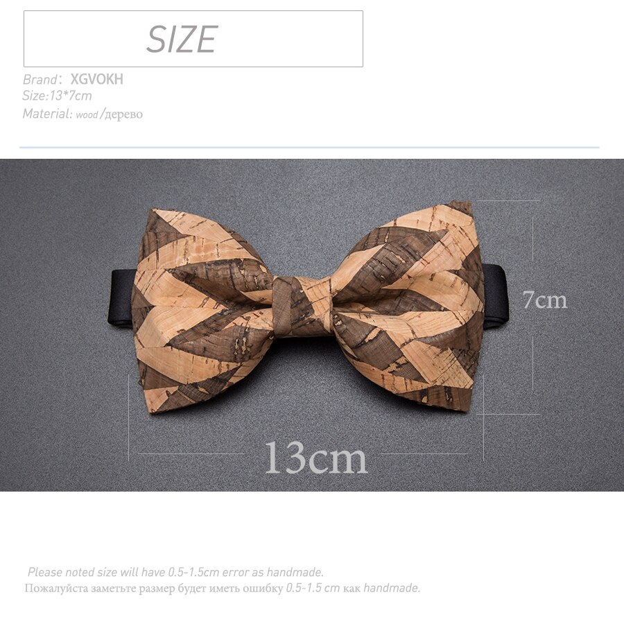 Kurk Hout Mode Strikjes Mens Novelty Handgemaakte Massief Das voor Mens Wedding Party Man Accessoires Mannen Bowtie