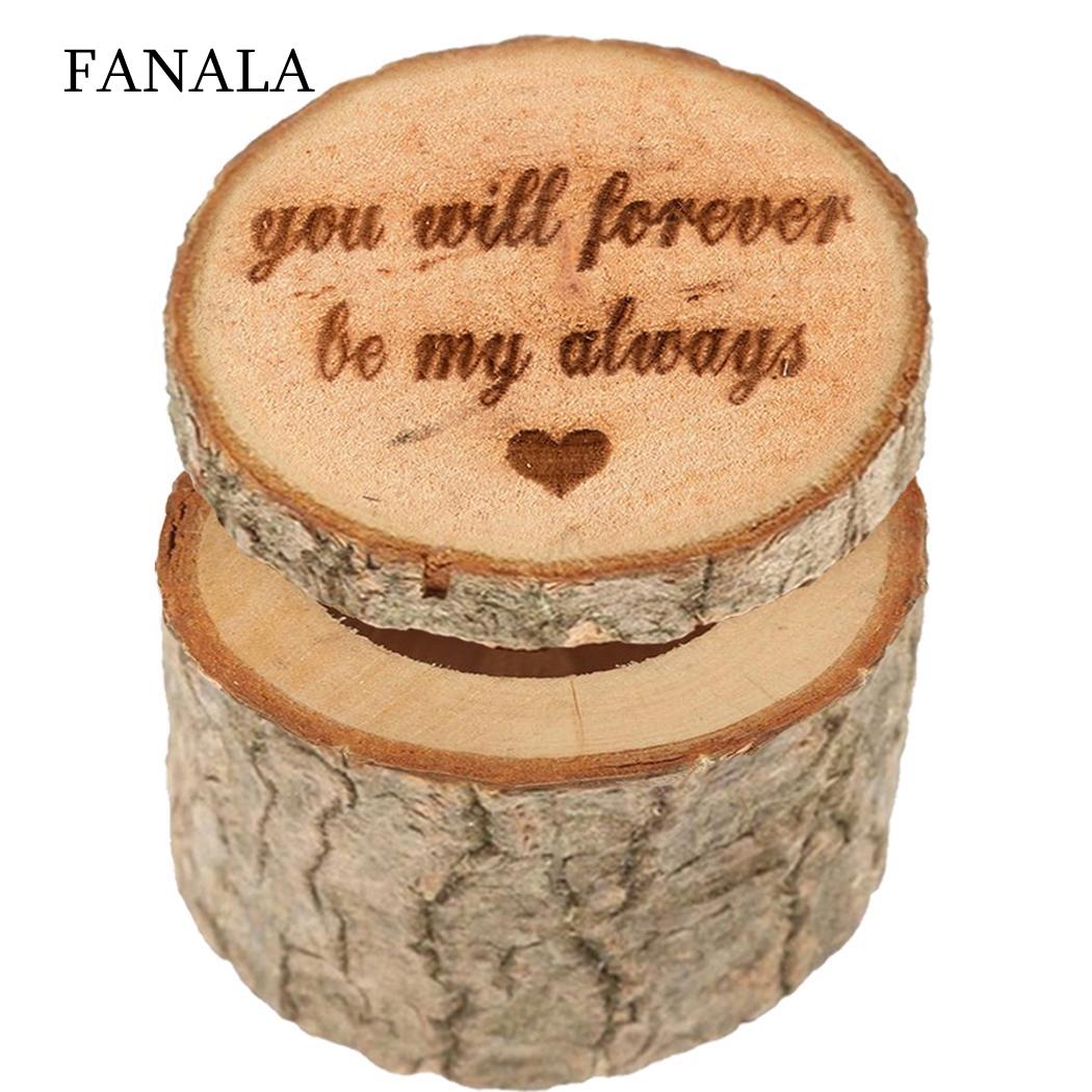 Wooden Engagement Ring Storage Box Wedding Jewelry As picture Accessory Holder