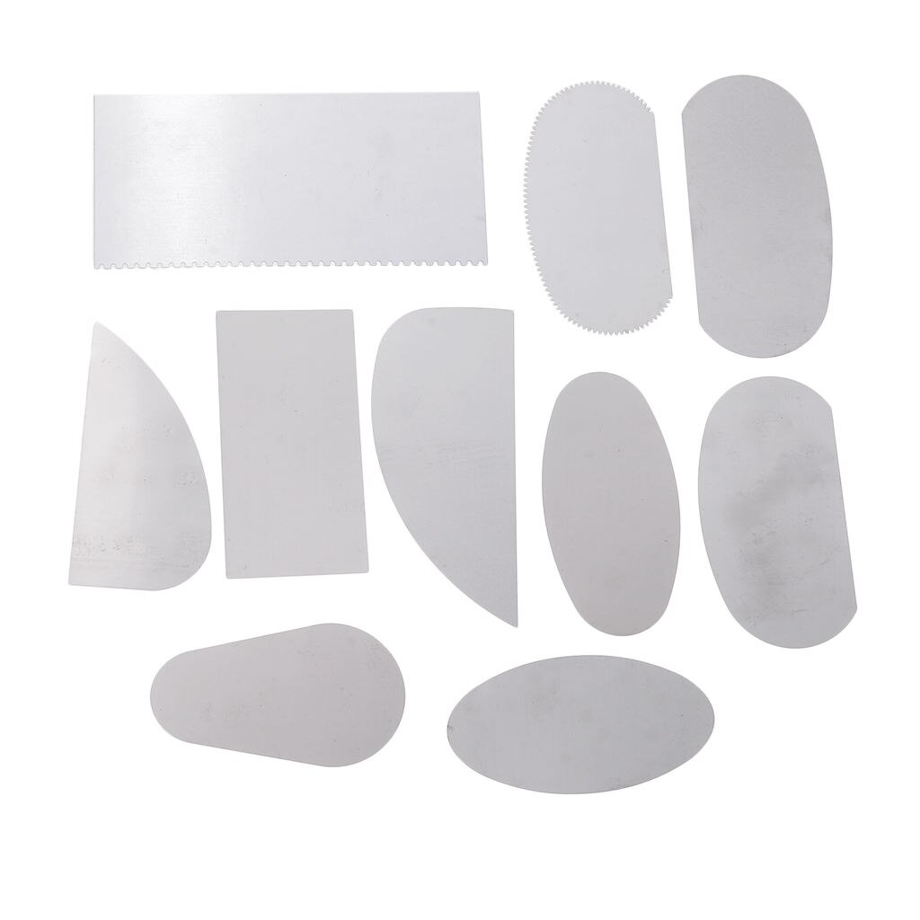 10 Pcs Pottery Clay Steel Scraper for Polymer Clay Scraper Pottery Tools Steel Cutter Ceramic Tools Steel Serrated Scraper Set