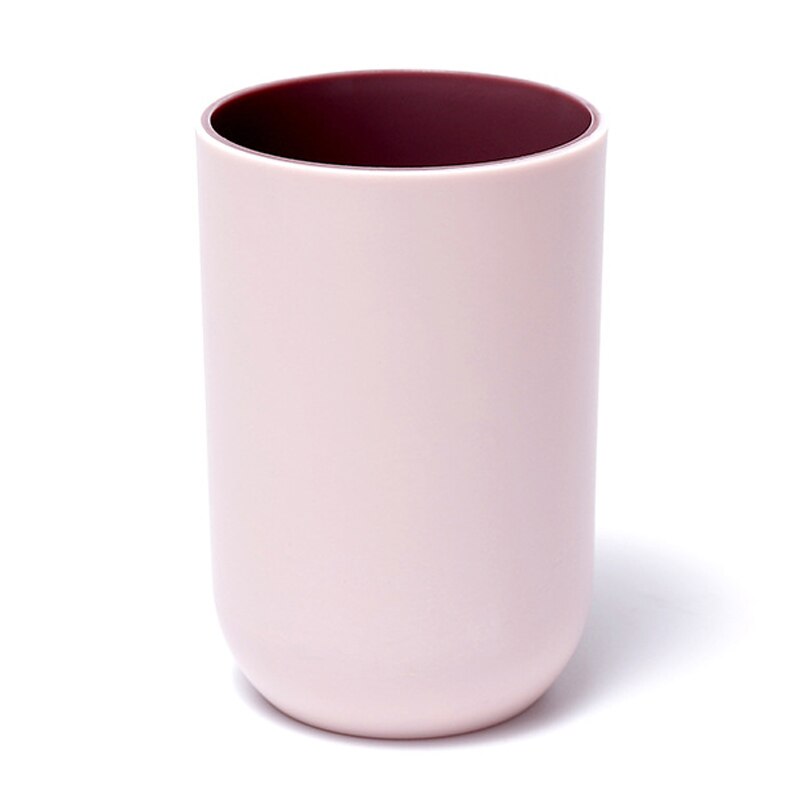Wash Cups Toothbrush Cup Box Multifunction Tooth Mug PP Wheat Washing Tooth Cup Brush Holder Home Bathroom Accessories: Pink