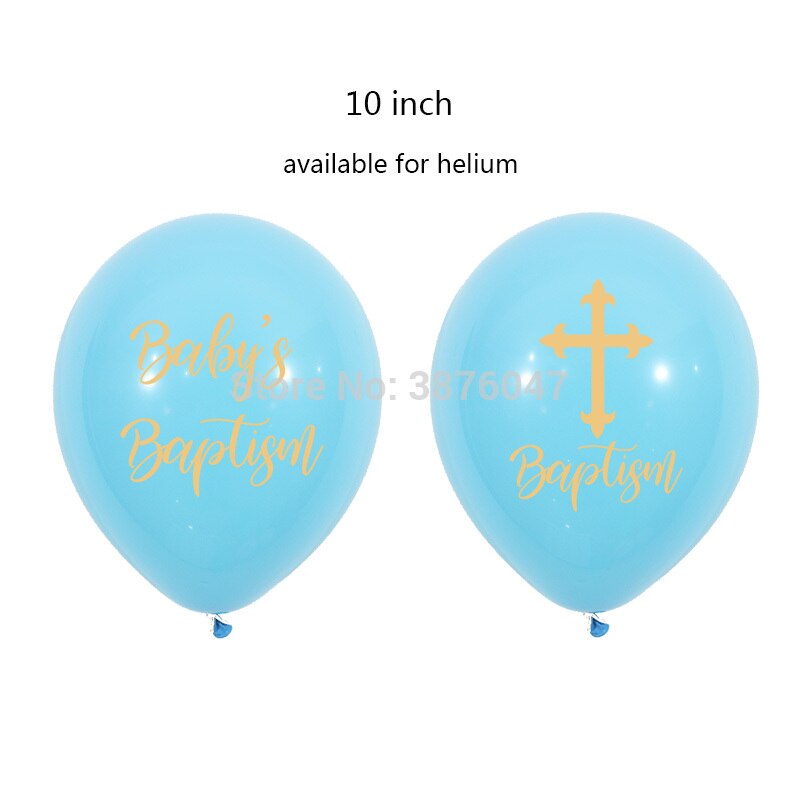 12 stk/parti baby dåbs balloner glad barnedåb baby shower fest dekoration guld kryds min dåb gud velsigne trykt ballon