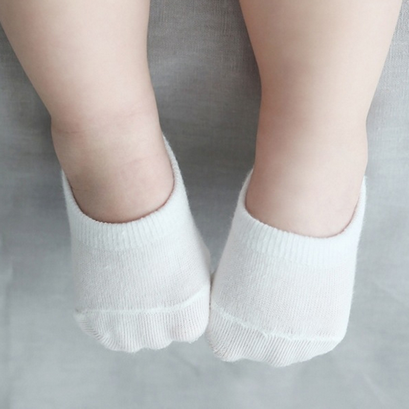 5pairs/Lot Candy Color Born Baby Sock Floor Short Anti Slip Ankle for Infant Boys Girls Solid: white