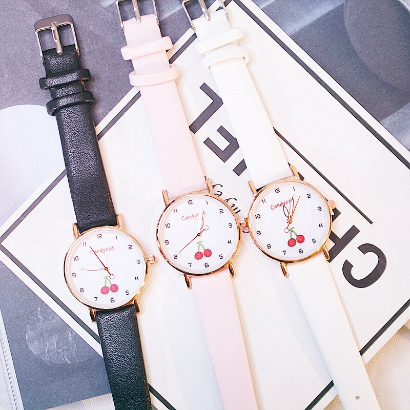 montre dame Brand Children Watches Girls Daily Leather Watch For Girls students electronic Quartz Wristwatches
