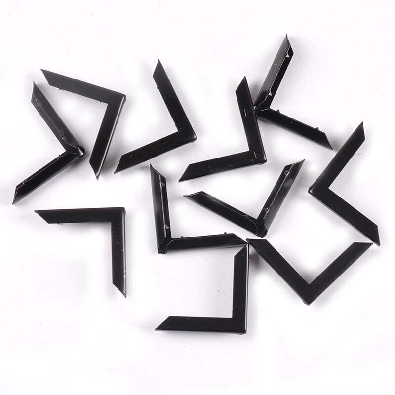 10 stk smal ramme svart bok hjørne beskyttere til diy scrapbooking tilbehør album menyer metall hjørne 31 x 31 x 4mm c2419