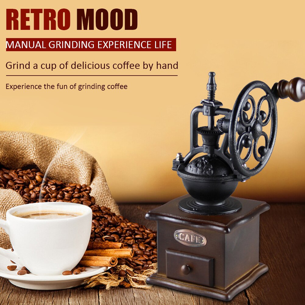 Retro Handkoffiemolen Gietijzeren Hand Handgemaakte Verstelbare Koffieboon Molen Keuken Tool Koffie Accessoires #20