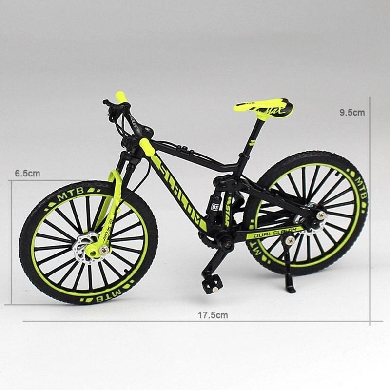 Mini vélo en alliage 1:10, modèle de vélo de montagne, doigt en métal, jouet de Collection pour enfants