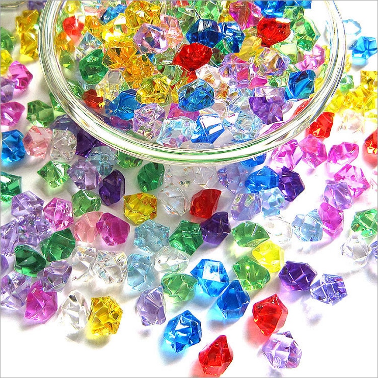 200 Uds. De piedras acrílicas coloridas para acuario, cubitos de hielo de cristal, decoración, relleno de jarrón, guijarros, accesorios para pecera, decoración de joyería DIY