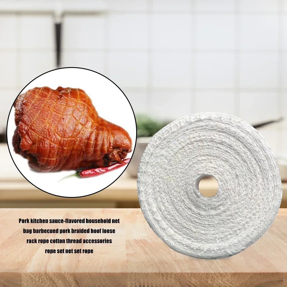 Rouleau de filets à viande en coton, chaussettes à jambon, filet de porc, corde de boucher fixe antidérapante, Sauce de cuisine parfumée, filet d'emballage de viande en maille domestique