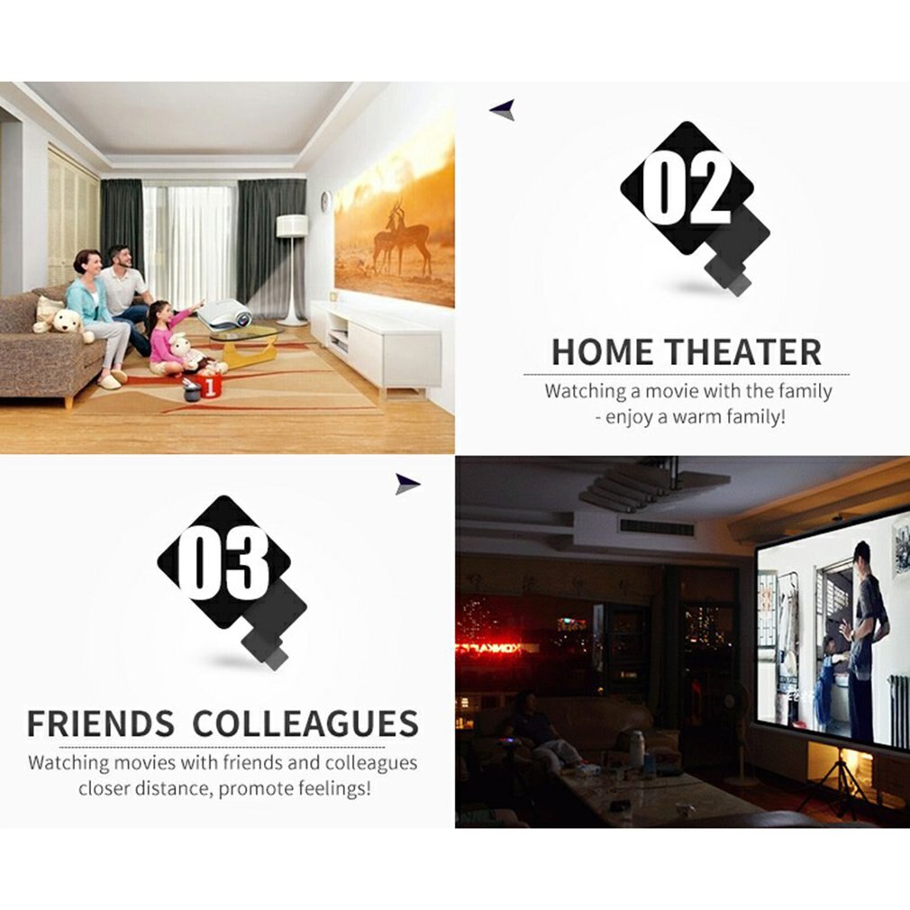 Hd Led Portable Mini Projector Video For Home Theater Game Movie Cinema Projector 1080P Projector 802 AU EU US UK Plug