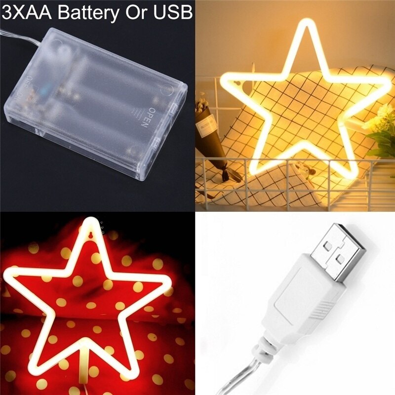 LED Neon Light Sign LOVE HEART Wedding Party Decoration Neon Lamp Valentines Day Anniversary Home Decor Night Lamp