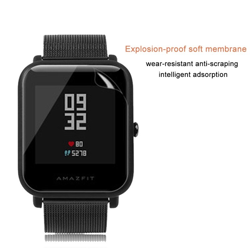 Protector de pantalla para reloj Xiaomi Amazfit Bip, película protectora de pantalla, no de vidrio, para modelos GTS 2 Mini 3 2e GTR 2e 3 Pro, 5 uds.