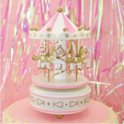 Carousel music box cake decoration birthday geometry music baby room decoration cake decoration home decoration: G