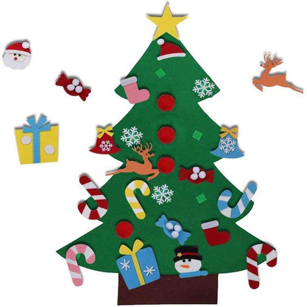 Felt Christmas Tree Calendar Christmas Countdown Calendar Pendant Decoration Children Diy Christmas Tree