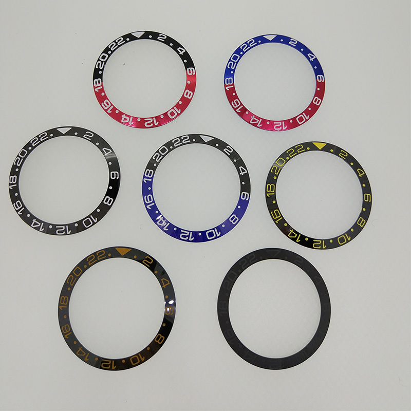 38mm Ceramic Bezel Insert for 40mm GMT Watch Oiginal aluminum Red &amp; Black Bezel Insert for Parnis Automatic Watch PA2105