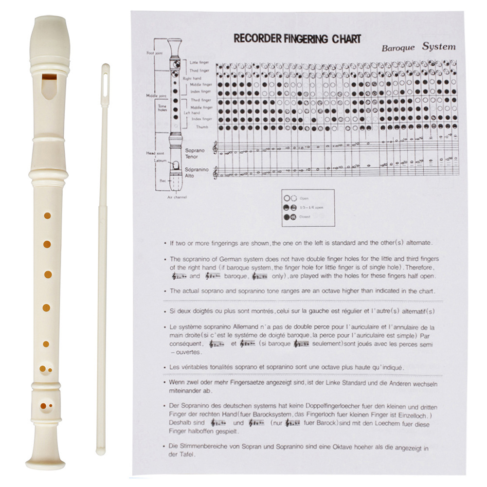 Clarinete ABS para niños y adultos, instrumento Musical educativo, con palo de limpieza, T8: Blanco