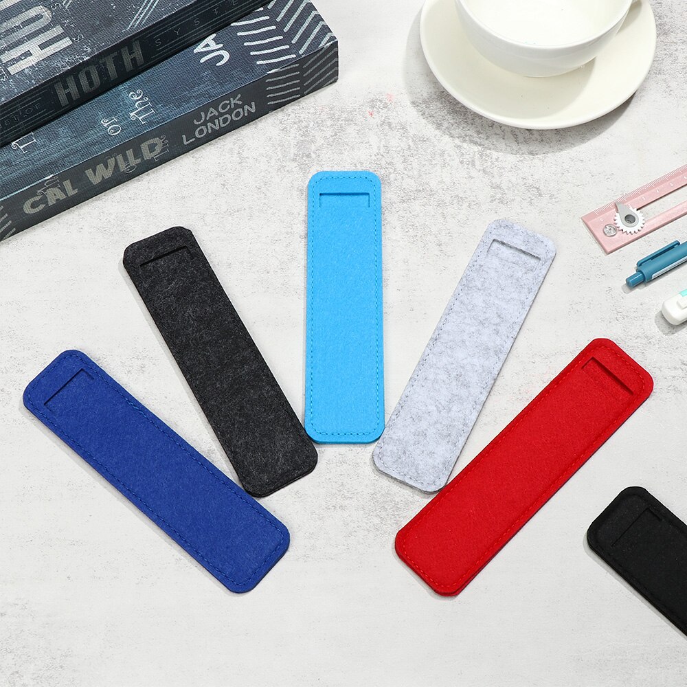 1Pc Vilt Pen Pouch Houder Enkel Gat Roller Balpen Vulpen Zak Potlood Tas School Kantoorbenodigdheden Zwart blauw Rood