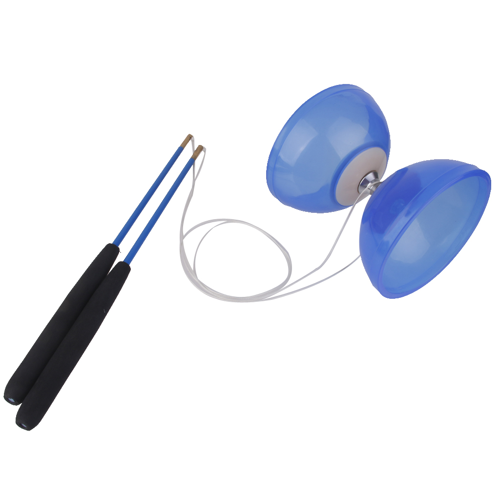 Diábolo de 5 rodamientos para niños, juego de malabarismo único, color azul, con Handsticks y cuerdas, diversión para jugar en interiores o exteriores