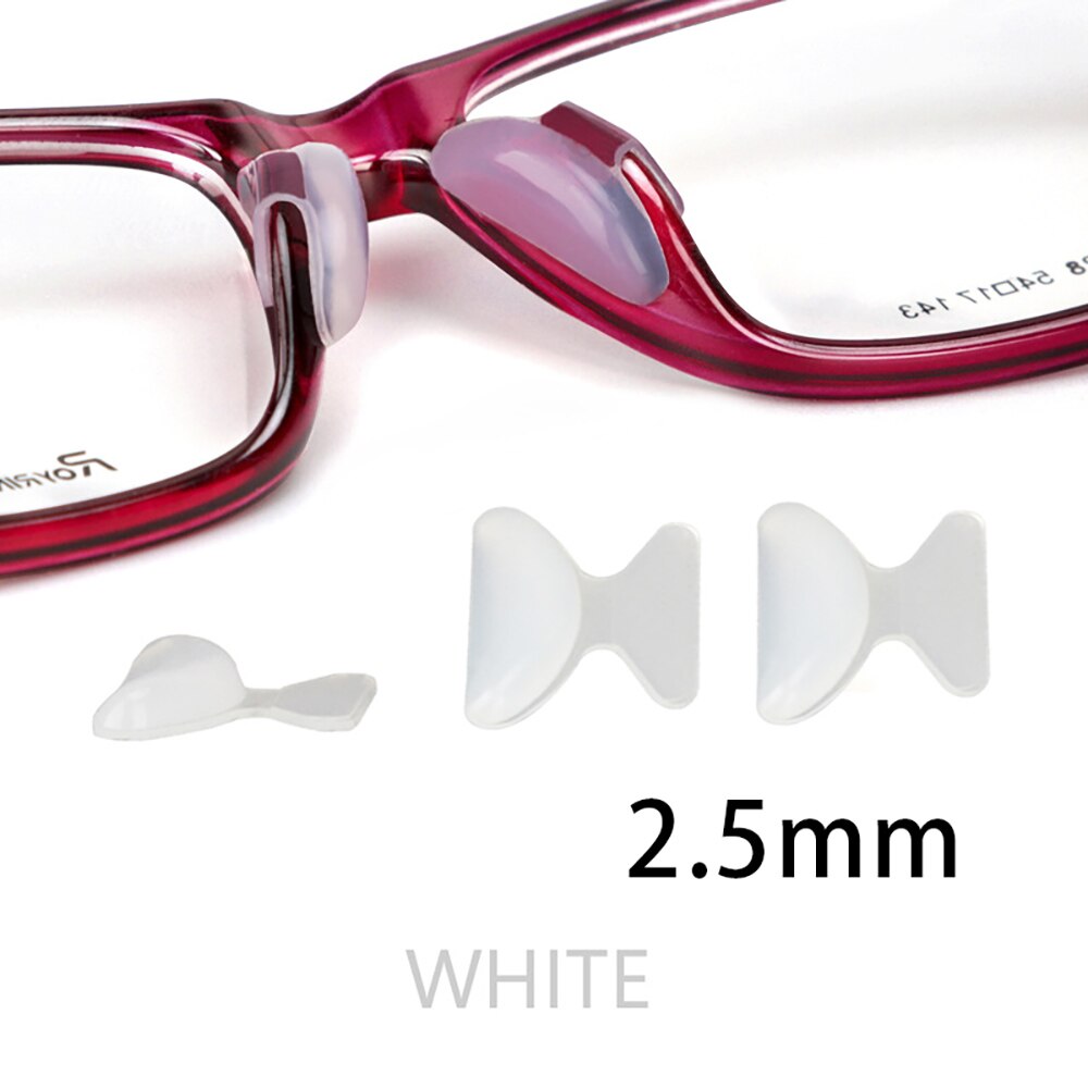 Nyttigt 5 par / parti blød skridsikker silikone næseunderlag til briller briller solbriller næseunderlag læserebriller tilbehør: Gennemsigtig 2.5mm