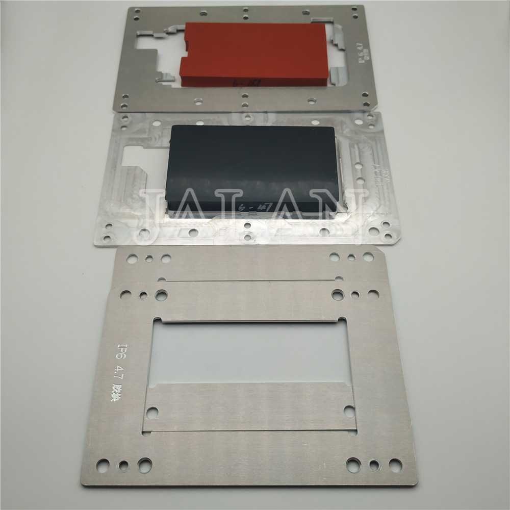 Ymj lamineringsform telefon 6 digitizer display skärm glas med ram oca laminering