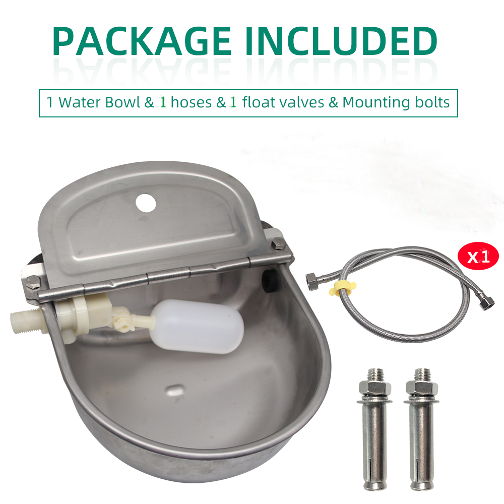 1 conjunto automático tigela de vaca alimentador de água inoxidável tubo flutuador de vaca cavalo cabra cão gado ovelhas tigela de água para gado: YELLOW