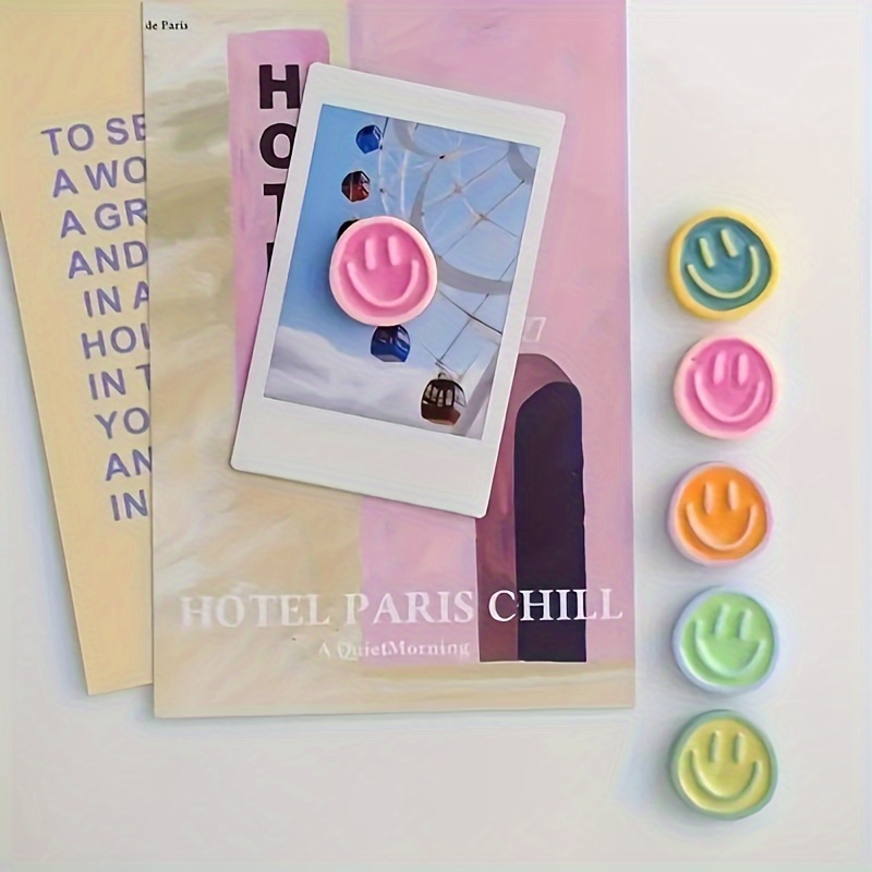 10 Pcs Cartoon Smile Face Refrigerator Magnets, Cute Decorative Fridge Magnets for Kitchen, Office, Whiteboard, Locker, Cabinet