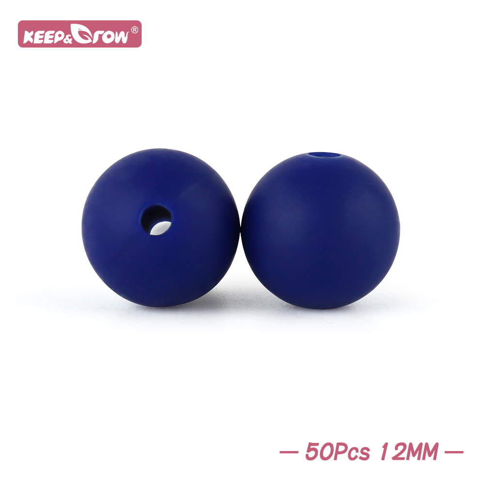 Perles rondes en Silicone de 12MM, 50 pièces, accessoires de dentition pour bébé, anneaux de dentition à croquer, sans Bpa, perles d'allaitement pour bébé