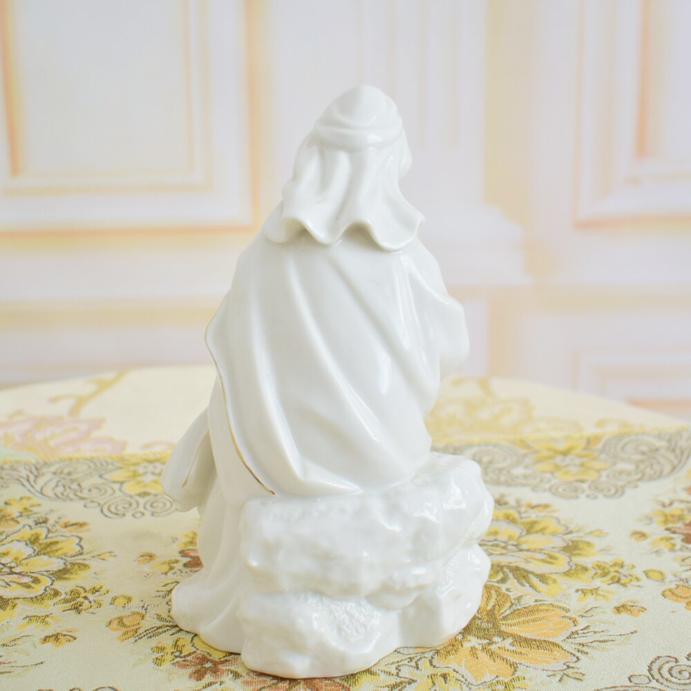 porcelain Virgin Mary Statue figurines ceramic white white golden ceramics statues for home office decoration women