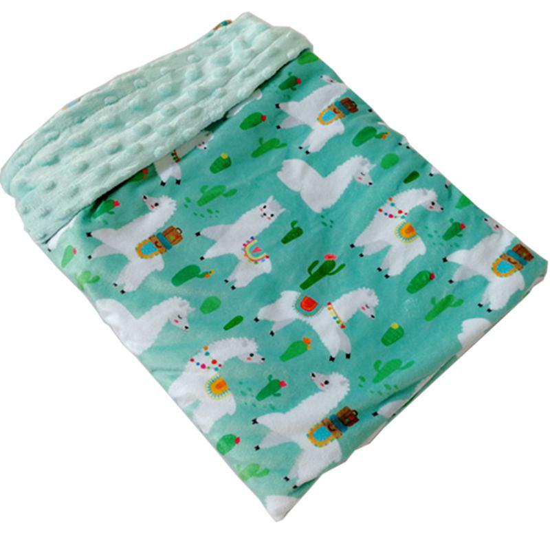 2 camadas 3D Alpaca Caricatura Velo Coral Macio Cobertor Do Bebê Inverno Criança Térmicas Criança Crianças de Volta Tampa de Assento Do Bebê Quilt