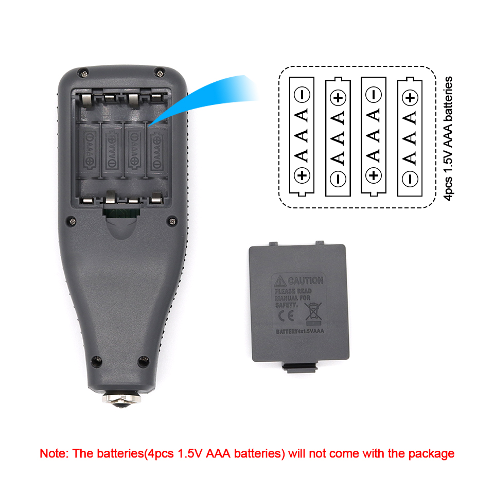 R &amp; D TC200 Jauge D'épaisseur De Revêtement 0.1um/0-1500 Voiture Peinture Testeur D'épaisseur De Film Mesure FE/NFE Russe Manuel Outil De Peinture Gris