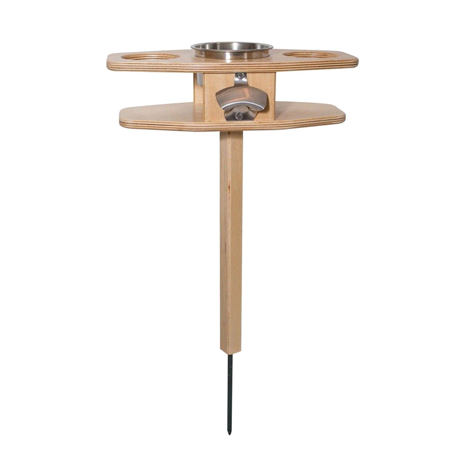 Wooden Wine Table Garden Lawn Beach Party Camping Beer Bottles Rack Stand